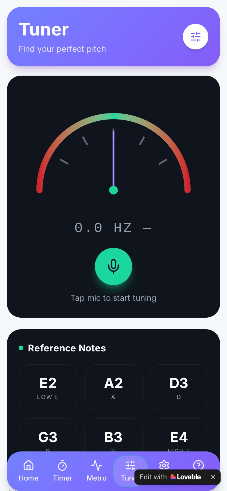 Pulse Navigator Tuner screen
